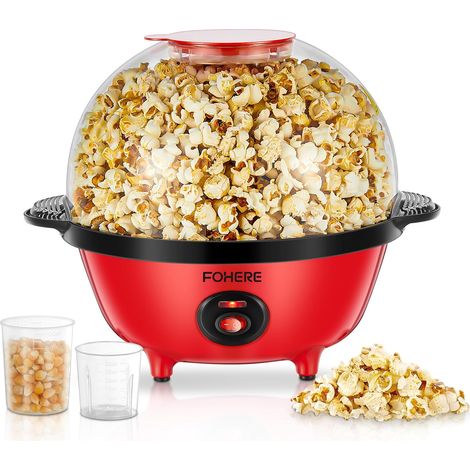 4,5L Machine à Pop Corn, 700W Popcorn Machine avec 2 Tasses à Mesurer pour Les Grains de Maïs, le Sucre et l'huile, Agitation Automatique, pour Les Vacances et Les Soirées Cinéma (1/5)