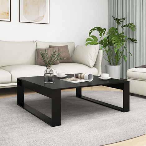 Mesa de centro madera contrachapada negro 100x100x35 cm (1/5)