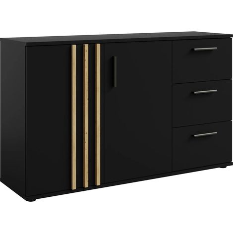 AX LIVING Kommode mit Schubladen Turell 2T3SZ – 120 cm, Schwarz