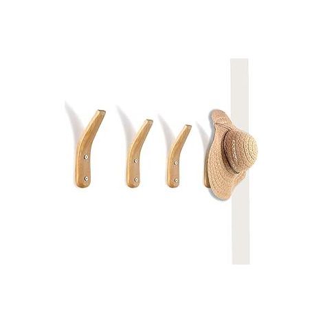4 Pièces Patères en Bois Mural Support Mural en Bois Naturel Porte-Manteau de Rangement Mural Simple en Forme de V Moderne pour Manteaux Suspendus Chapeaux Sacs Serviettes (1/5)