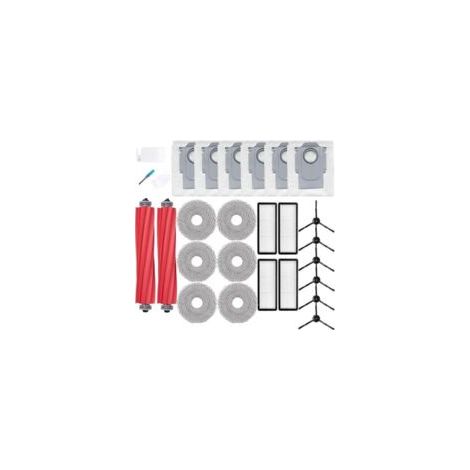Accessoires Compatible pour Roborock Qrevo S/QRevo Pro/QRevo MaxV, 2 Brosses Principales, 4 Filtres HEPA, 6 Sacs à Poussière, 6 Lingettes, 6 Brosses Latérales, 2 Brosse, 1 Tournevis, 27 pcs (1/5)
