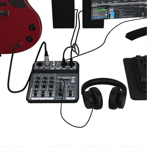 Table de mixage portable 4 canaux avec sortie casque intégrée pour karaoké (1/4)