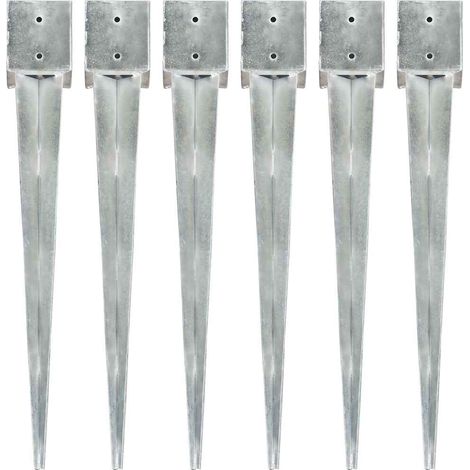 Bodenankerset 6 Stück Silber 12x12x89 cm Verzinkter Stahl (1/5)