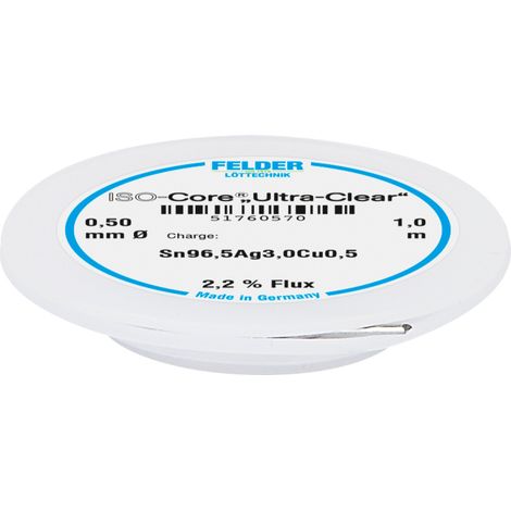 Felder ISO-Core "Ultra Clear" SAC305 Lötzinn Spule Sn96,5Ag3Cu0,5 0.5 mm