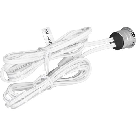 Interrupteur encastré pour éclairage de meuble, interrupteur tactile avec voyant bleu, 5-24 V CC (1/5)