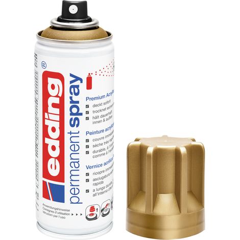 Bombe Peinture Aérosol Edding 5200 Or Mat - Spray 200ml (1/5)