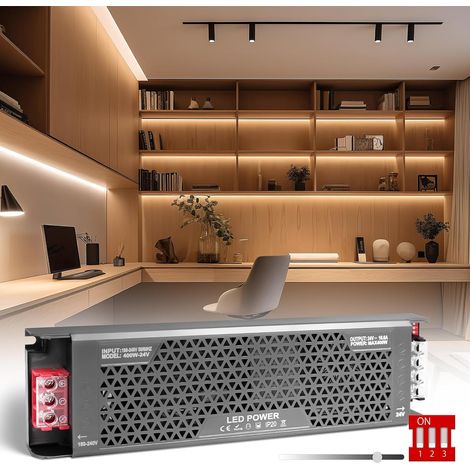 24V 400W Dimmable Alimentation LED Driver 5 Modes 220V 24V AC 400W 16,6A LED Transformateur Ultra Fin Transfo Alimentation à Découpage Convertisseur De Tension AC à DC Pour Intérieur (1/5)