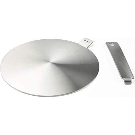 Adaptateur à induction, disque convertisseur pour plaque de cuisson à induction, plaque de diffusion de chaleur avec poignée et base séparables 20 cm (1/4)