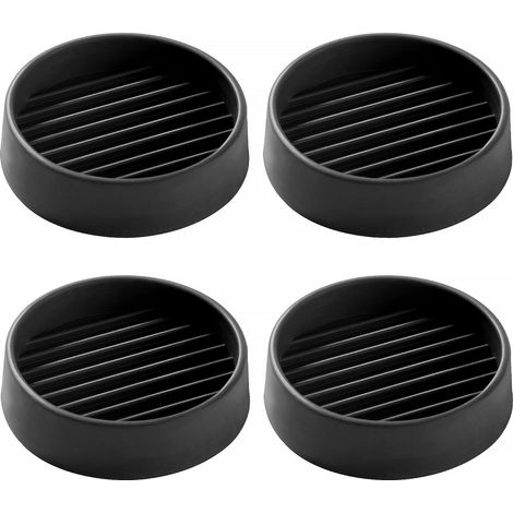 4 Pièces 5.1cm Patin Rond Antidérapant en Caoutchouc, Bed Sofa Wheel Anti-Slip Pad, Pied en Caoutchouc Pad, pour Lit Armoire Canapé Chaise Table, Noir (1/5)