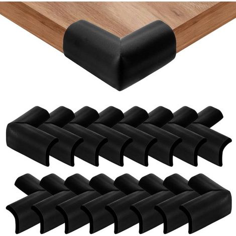 Paquete de 16 protectores autoadhesivos de esquinas para mesas de bebé, NBR - Negro (1/5)
