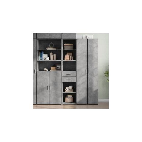 Buffet haut gris béton 40x42,5x185 bois d'ingénierie (1/5)