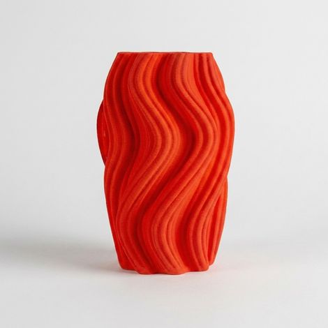Vaso grande in porcellana da arredo Corolla - Rosso (1/4)