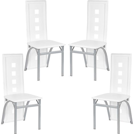 WYCTIN® Conjunto de 4 sillas de comedor - blanco - estilo contemporáneo (1/5)
