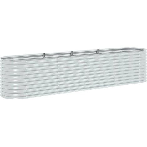 INLIFE Lit surélevé de jardin 400x80x81 cm Acier galvanisé Argenté (1/5)