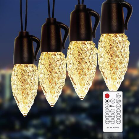 Guirlande Lumineuse Extérieure 15M 20 LED Guirlande Guinguette Étanche IP65 Lumiere Extérieur Intérieur Guirlande Décoration Noël Anniversaire Mariage Fête Patio Jardin Arbre (1/5)