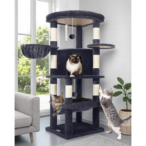 C51 Solide Arbre a Chat Coin Plateforme Hamac Niche pour 2/3 Chat (1/5)