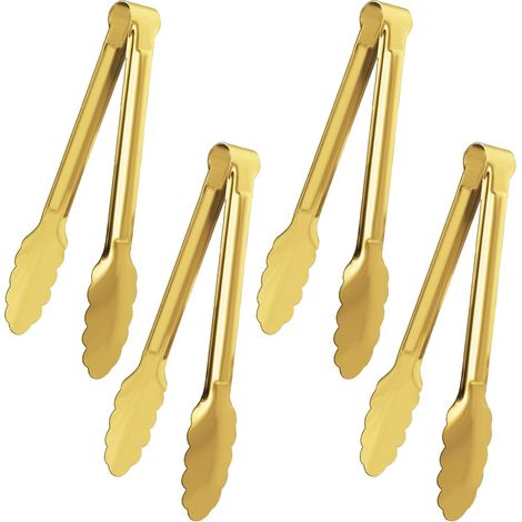 Ensemble de couverts de buffet plaqués or 4 pièces, couteau à salade, acier inoxydable, plaqué or, 23 cm.