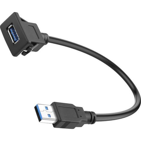 Adaptateur de montage USB 3.0-KAL-Adaptateur Montage USB 3.0 30 cm Mâle-Femelle 5 Gbps Fixe Données et Charge 5V/2A (1/5)