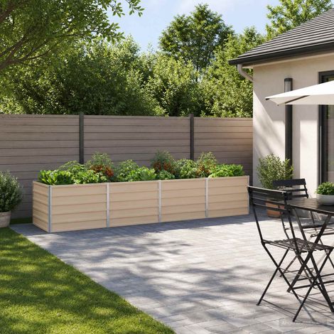 vidaXL Cama de Jardín Elevada Marfil 320 x 80 x 55 cm (1/5)