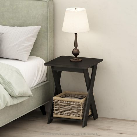 Table de Nuit Croisée, Table de Chevet, Espresso, 39.4 (D) x 39.4 (W) x 50.8 (H) cm. (1/5)
