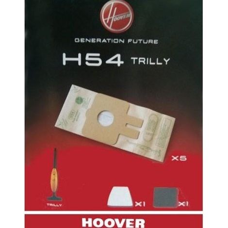 5 SACCHETTI ASPIRAPOLVERE ORIGINALI TUTTI I MODELLI HOOVER TRILLY 09199522 H 54 (1/2)
