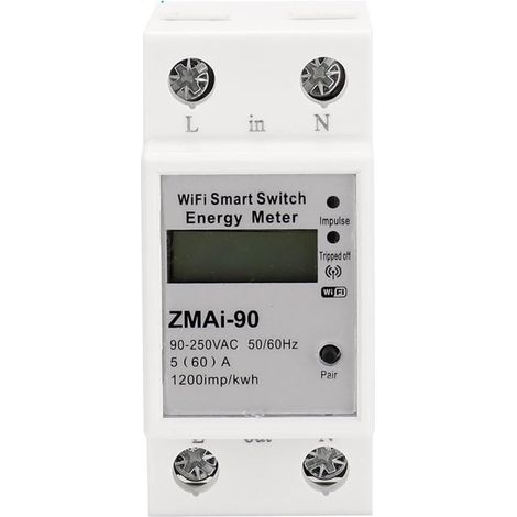 Moniteur d'énergie domestique intelligent Compteur de puissance domestique intelligent wattmètre compteur d'énergie relais de tension Wifi compteur de consommation électrique travail Moniteur d'électr (1/5)