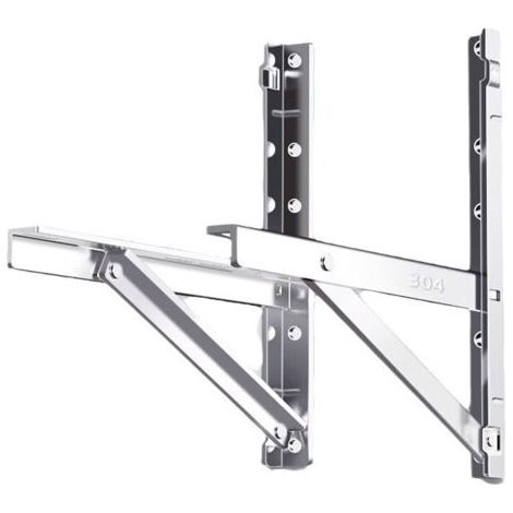 Support d'unité extérieure de climatiseur acier inoxydable 304 – Structure triangulaire stable – Capacité 100 kg – Compatible Midea et Gree (1/4)