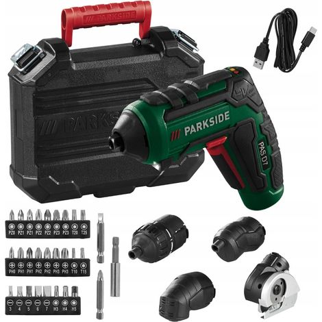 Avvitatore a batteria Parkside + set di bussole 4 in 1 e accessori PAS D7 (1/4)