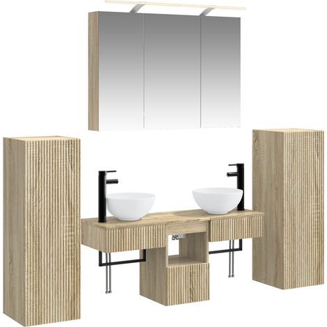 Bathroom Furniture Set 6 pcs Sonoma Oak vidaXL