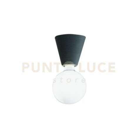 PLAFONIERA FOG 1 LUCE ATTACCO E27 NERO IN ALLUMINIO SENZA LAMPADINA