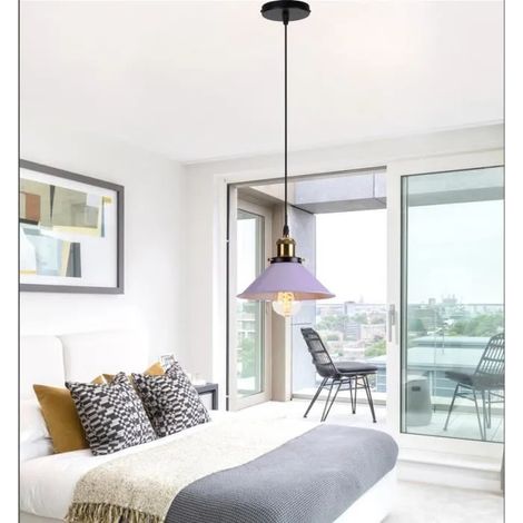Lustre Plafonnier Moderne Violet,Lampe Suspension Industrielle Vintage Style Nordique pour Salon Chambre Cafe (1/4)