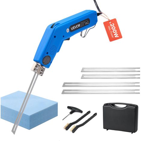 VEVOR Taglierina Elettrica per Polistirolo a Caldo 200 W, Taglierina per Polistirolo 50℃-500℃, Lame da 150 mm e 200 mm, Attrezzi per Taglio di Polietilene, Schiuma (1/5)