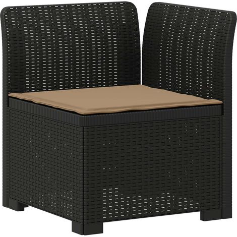 Maison Exclusive - 1-Sitzer Garten-Sofa mit Kissen Rattan-Look PP (1/5)