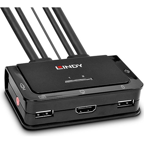 Lindy 42340 USB KVM HDMI 2x1 1080p Negro (1/5)