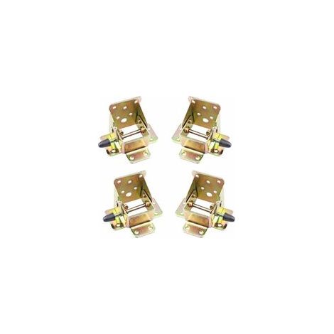 4 Pcs Pied Table Rabattable, Cadre de Support Pliable, Charnières Autobloquantes, Matériel de Charnière Pliable pour établi, Pieds Pliants, Pliable Verrouillage Extension (1/4)