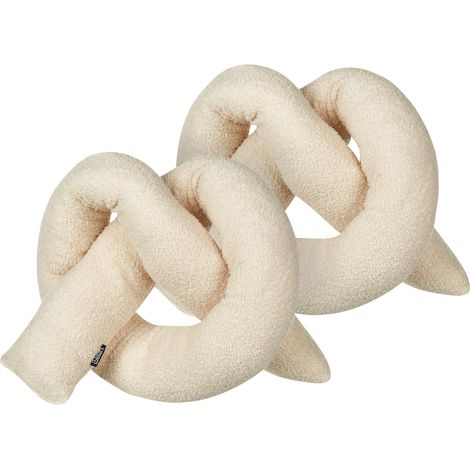 Set di 2 cuscini moderni in tessuto peluche beige 172 x 14 cm Gladiolo