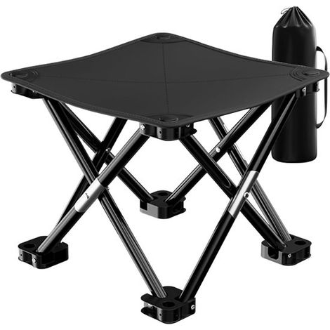 Tabouret pliant - Pliable et stable avec sac de transport, 33 33 33 cm, parfait pour les pique-niques, la pêche et les jeux (1 L)