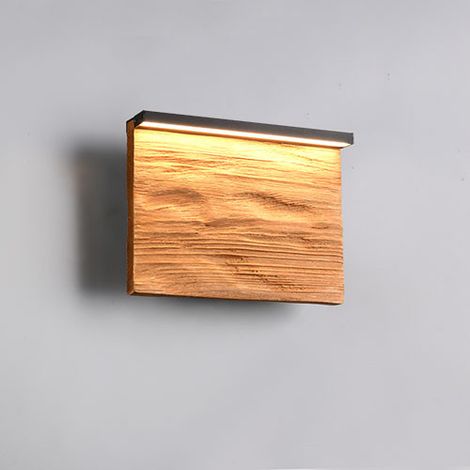 Trio LED-Wandleuchte Kalea 20x15 cm holzfarben Switch Dimmer