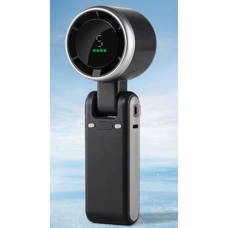 Ventilador de escritorio portátil y plegable de 5 velocidades, con potente turbina, apto para uso en interiores y exteriores, color negro. (1/5)