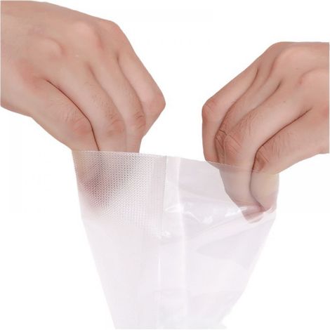 100 sacs sous vide, film plastique, sacs de mise sous vide gaufrés pour toutes les machines à emballer sous vide, 25 x 35 cm
