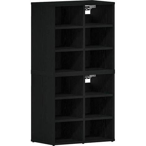 Maison Exclusive - Armario Zapatero 2 pcs Roble Negro 52 x 30 x 5 (1/5)