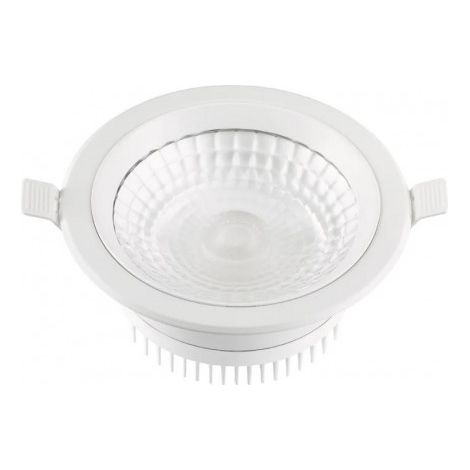 Encastré LED 12W BBC Ø 175mm blanc downlight fixe COB 4000K 1100lm 230V non-dimmable 90° IP44 IK08 THUNDER TRAJECTOIRE 003762