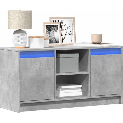 TV-Schrank mit LED-Beleuchtung Betongrau 100x34x50 cm