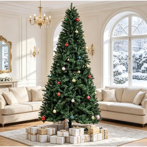 Árbol de Navidad artificial 240 cm verde, unas 1499 ramas, aspecto de abeto Nordmann (1/5)