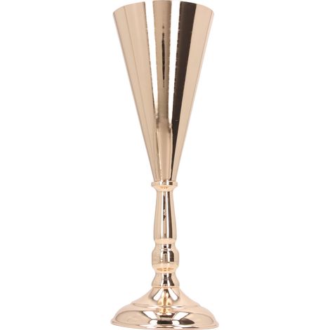 Vase en fer doré de style européen, vase décoratif vintage exquis pour fleurs, idéal pour mariage, hôtel, fête ou maison. 12 x 36 cm / 4,7 x 14,2 pouces. (1/5)