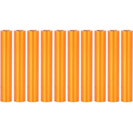 10 Stück M3x30 runde Aluminium-Abstandshalter für Säulen, orange