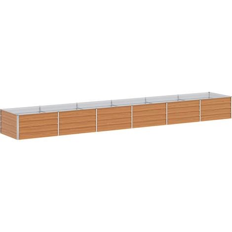 Arriate elevado Marrón Claro 480 x 80 x 45 cm Acero Galvanizado vidaXL