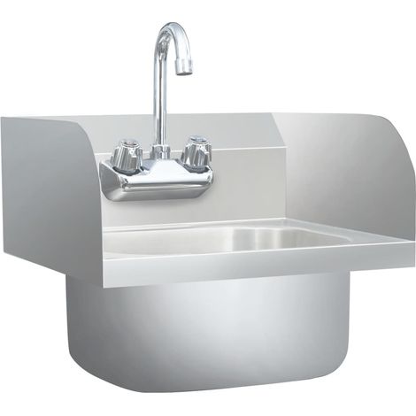 Lavabo commercial de lavage des mains avec robinet Inox (1/5)