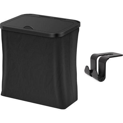 Faltbarer Auto-Mülleimer aus Leder, großes Fassungsvermögen, auslaufsicher, mit Deckel, für Auto, LKW, SUV (1/5)