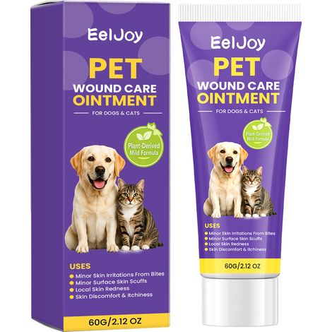 Gel de soin pour la peau des animaux EELJOY, convient aux chiens et aux chats, crème apaisante et hydratante pour les écorchures, les morsures et les rougeurs, 60 g SKU00041066 (1/5)